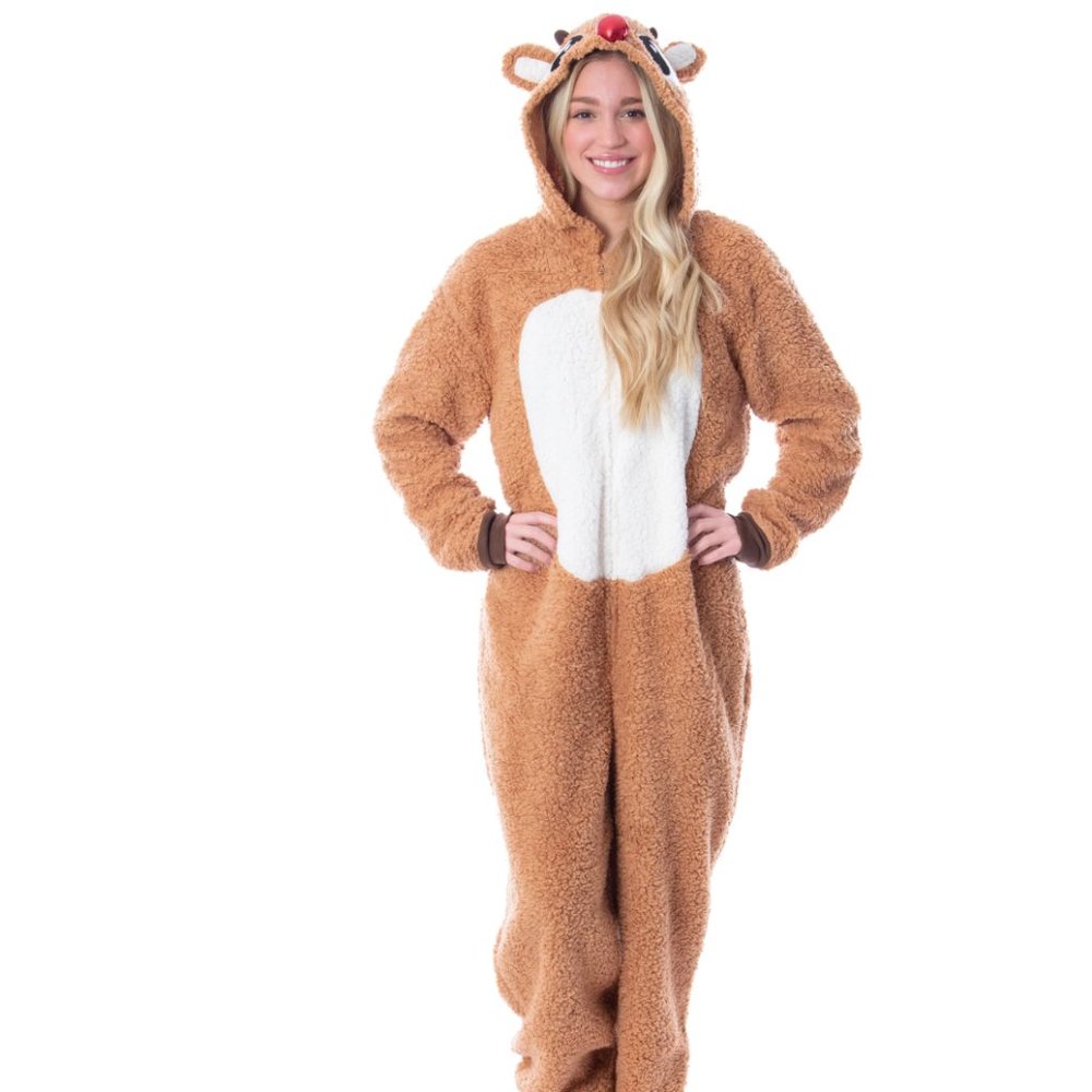 Rudolph Holiday Christmas Pajama Adult Costume